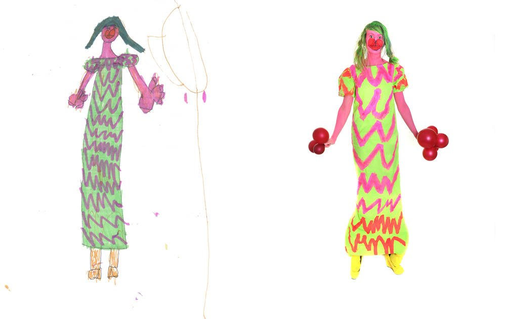 A drawing, beside it, a photo likeness