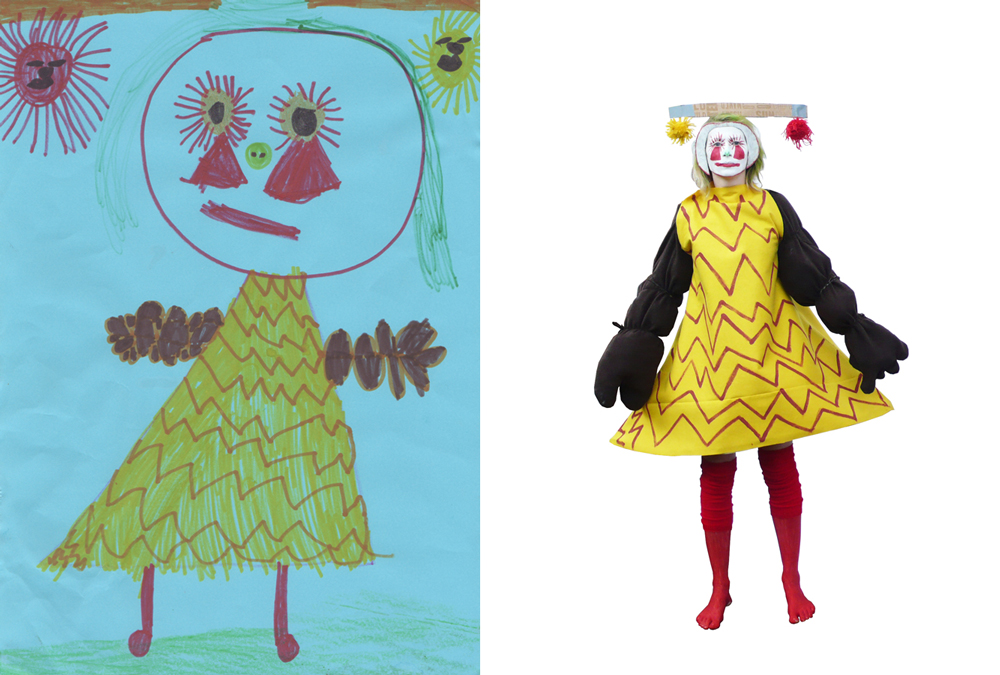 A drawing, beside it, a photo likeness