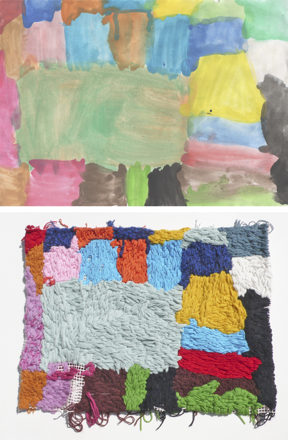 A Tapesty of coloured wools, in rectangles